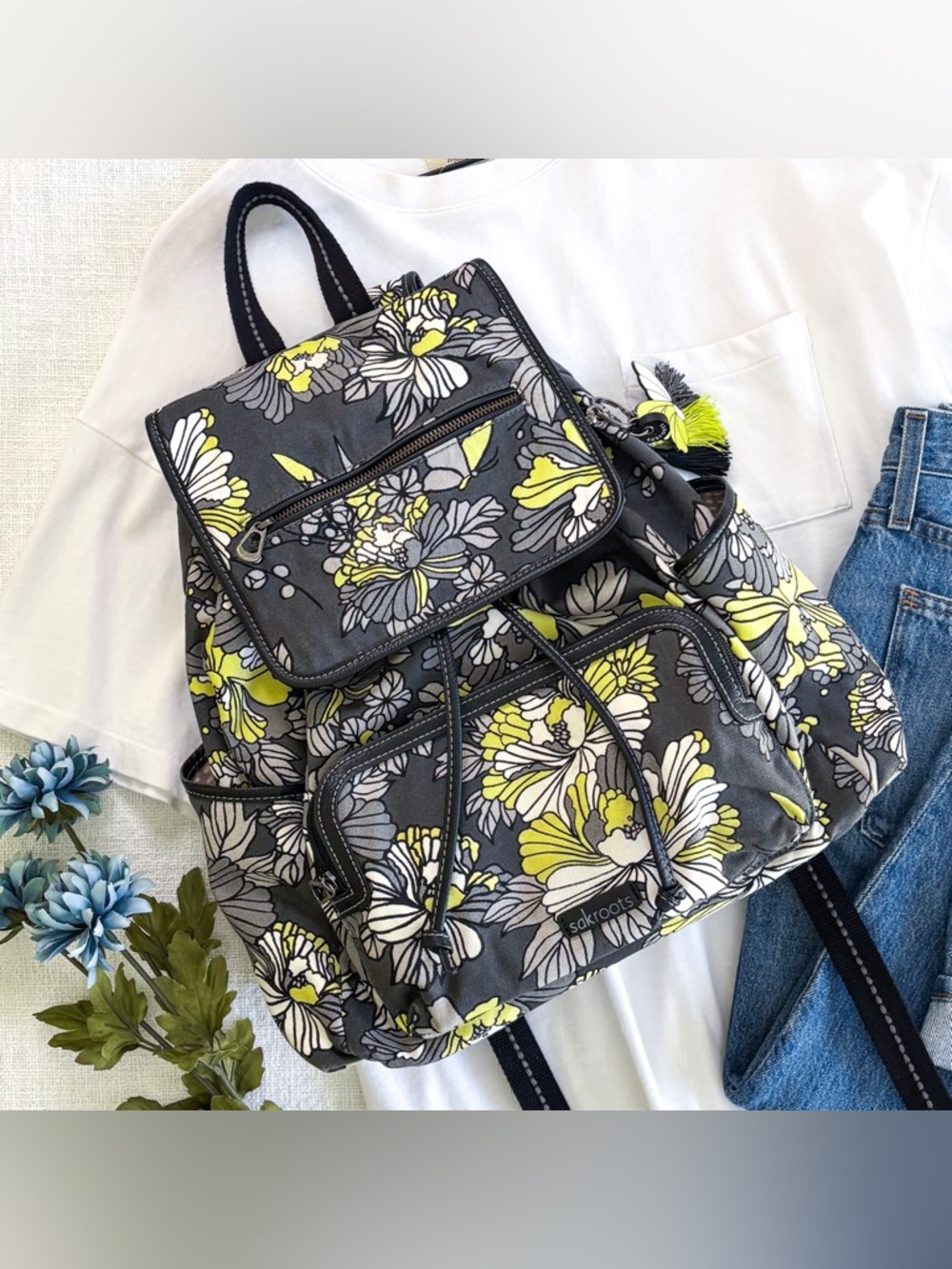 Sakroots floral backpack.